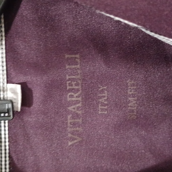 Men's Vitarelli sz 17.5 (XL) Dark Plum Long Slv Dress Shirt - Picture 2 of 7